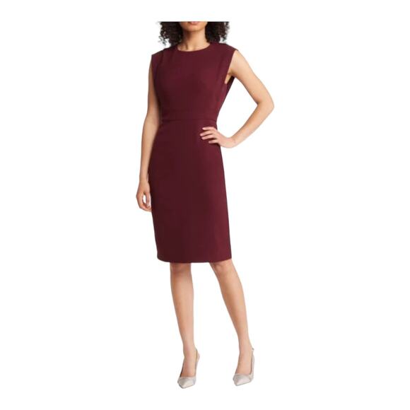 Vince Camuto dress stretch crepe dark red size 4 - Picture 1 of 7